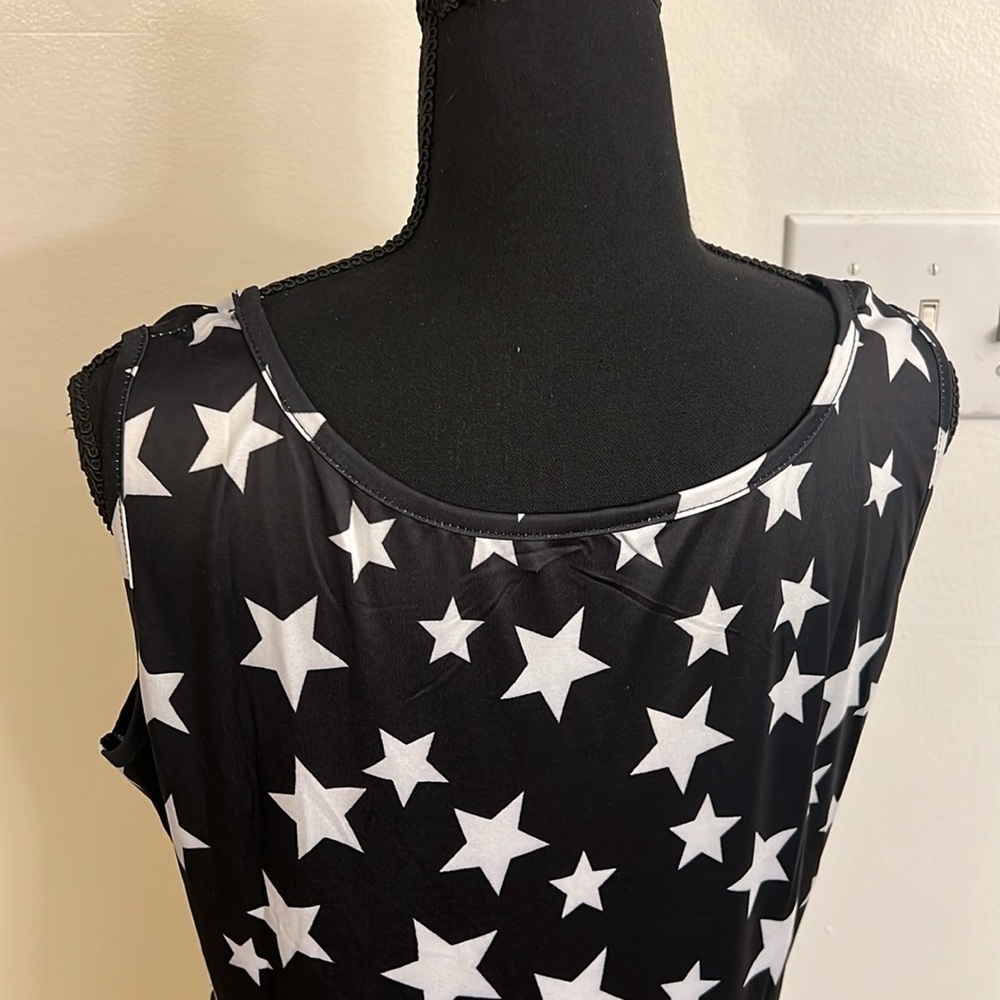 Stars Cotton Blend Dress by Unknown Name, Sz. L. - Picture 4 of 7